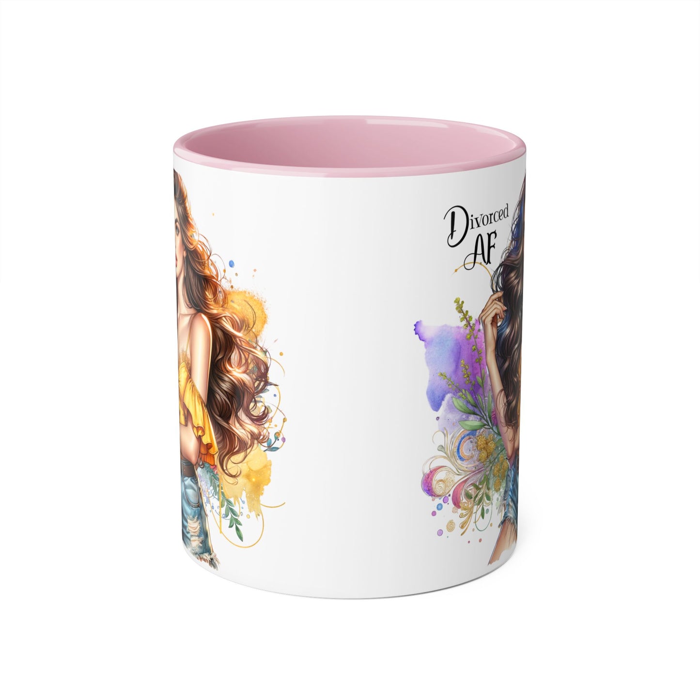 Divorced AF Accent Mug – Perfect for Coffee Lovers, Gift for Divorce Celebration, Sassy Mug, Unique Coffee Cup, Empowering Drinkware