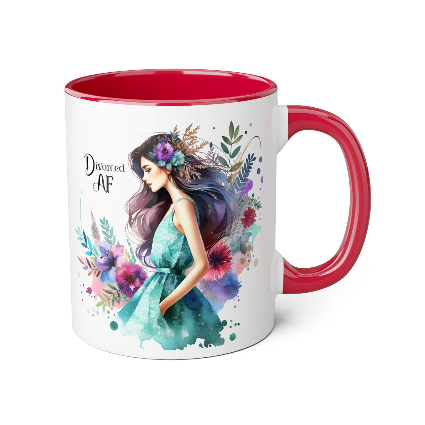 Divorced AF Accent Mug - Inspirational Coffee Cup, Unique Gift for Newly Divorced, Motivational Drinkware, Self-Care Mug