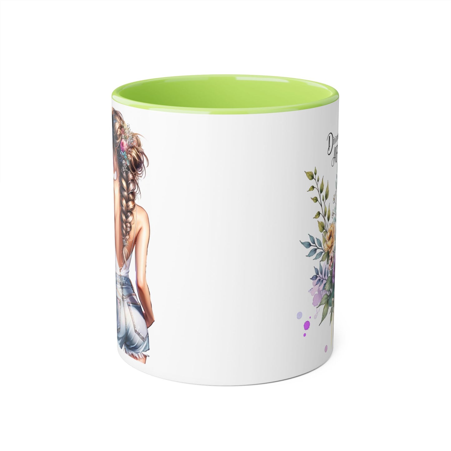Divorced AF Floral Accent Mug - Perfect Gift for Friends, Coffee Lovers, Humor, Self-Care, Divorce Parties