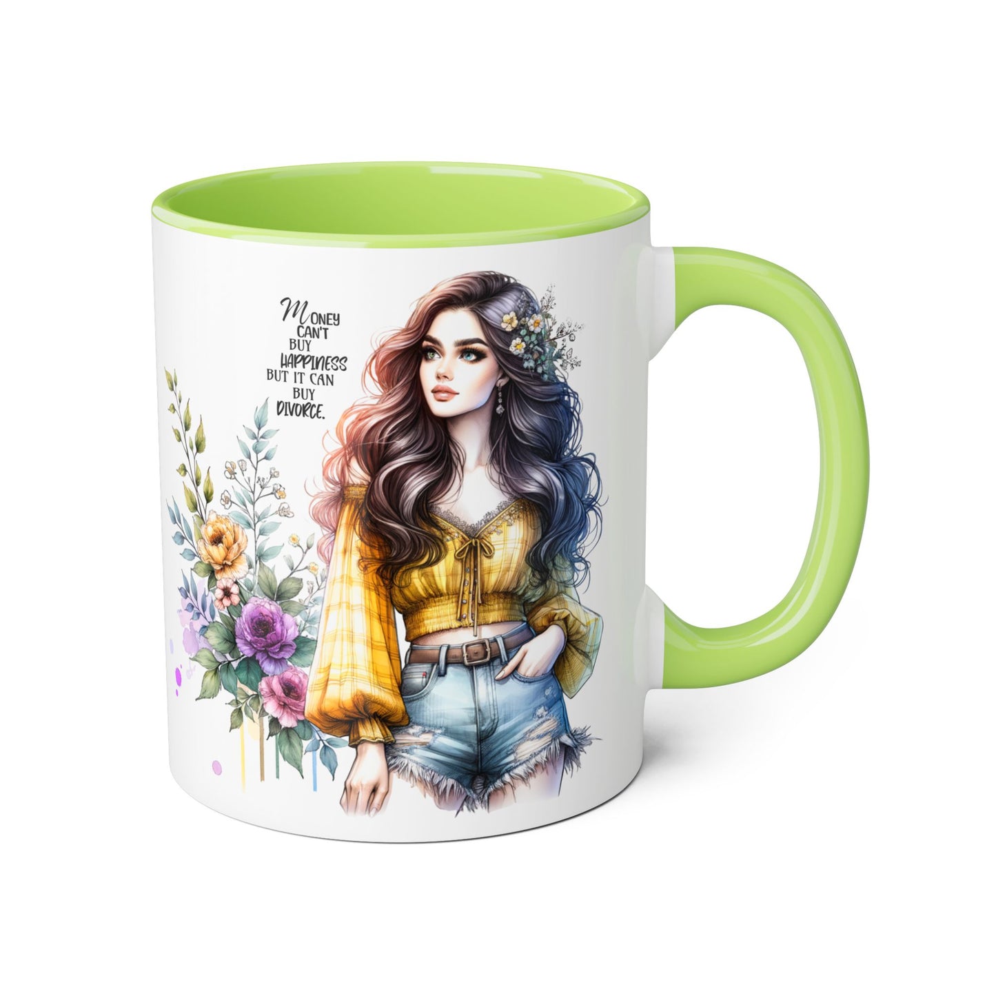 Mug Money Can't Buy Happiness But It Can Buy Divorce Humoristic 11oz Accent Mug