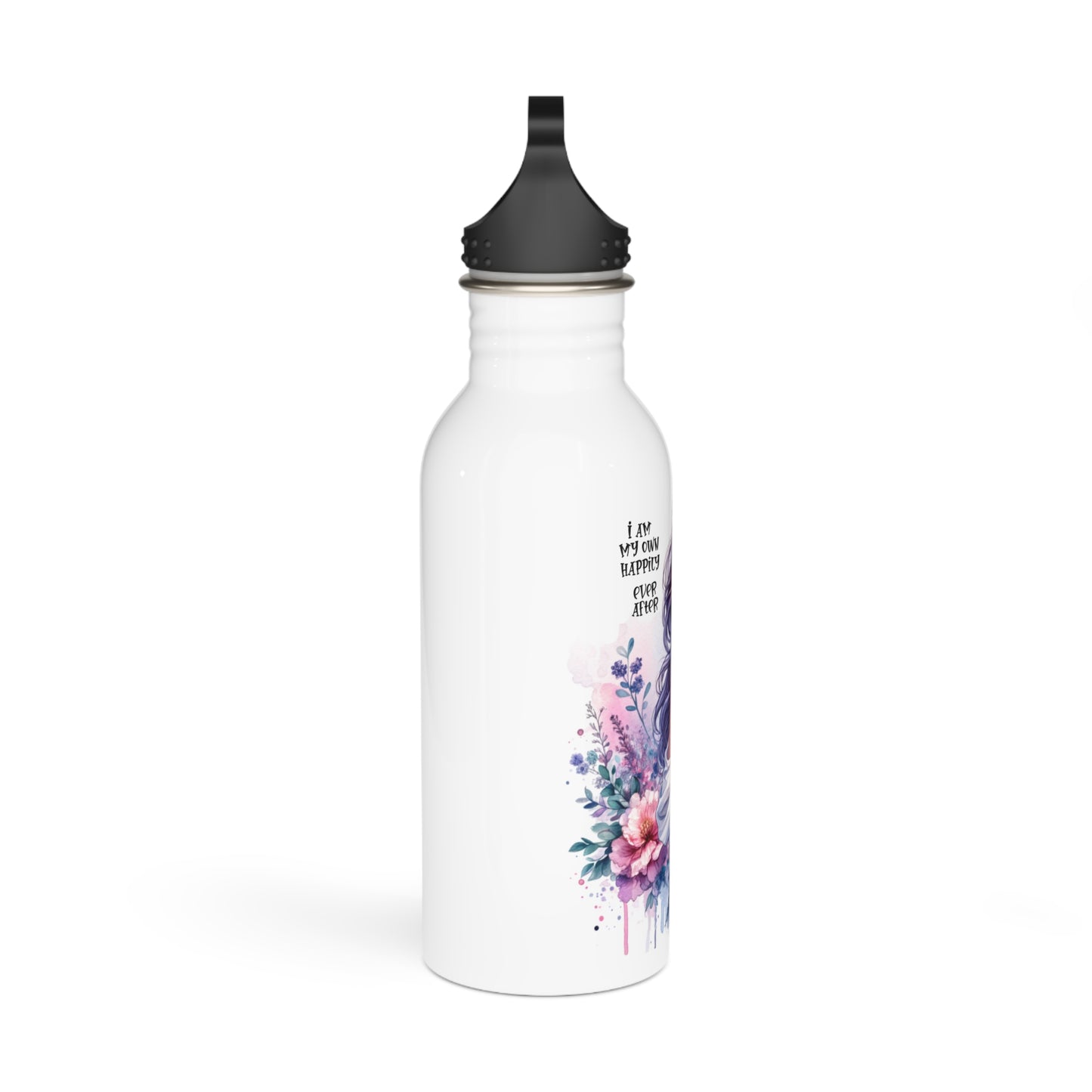 I Am My Own Happily Ever After Floral Stainless Steel Water Bottle - Inspirational Design