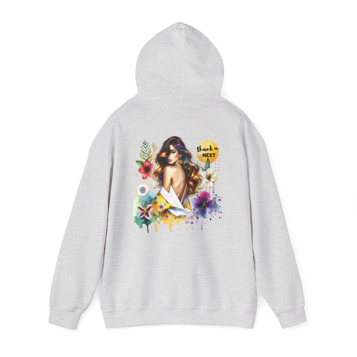 Thank U, Next Colorful Graphic Hooded Sweatshirt, Cozy Unisex Hoodie, Trendy Streetwear, Personalized Gift, Summer Vibes, Art-Inspired Fashion