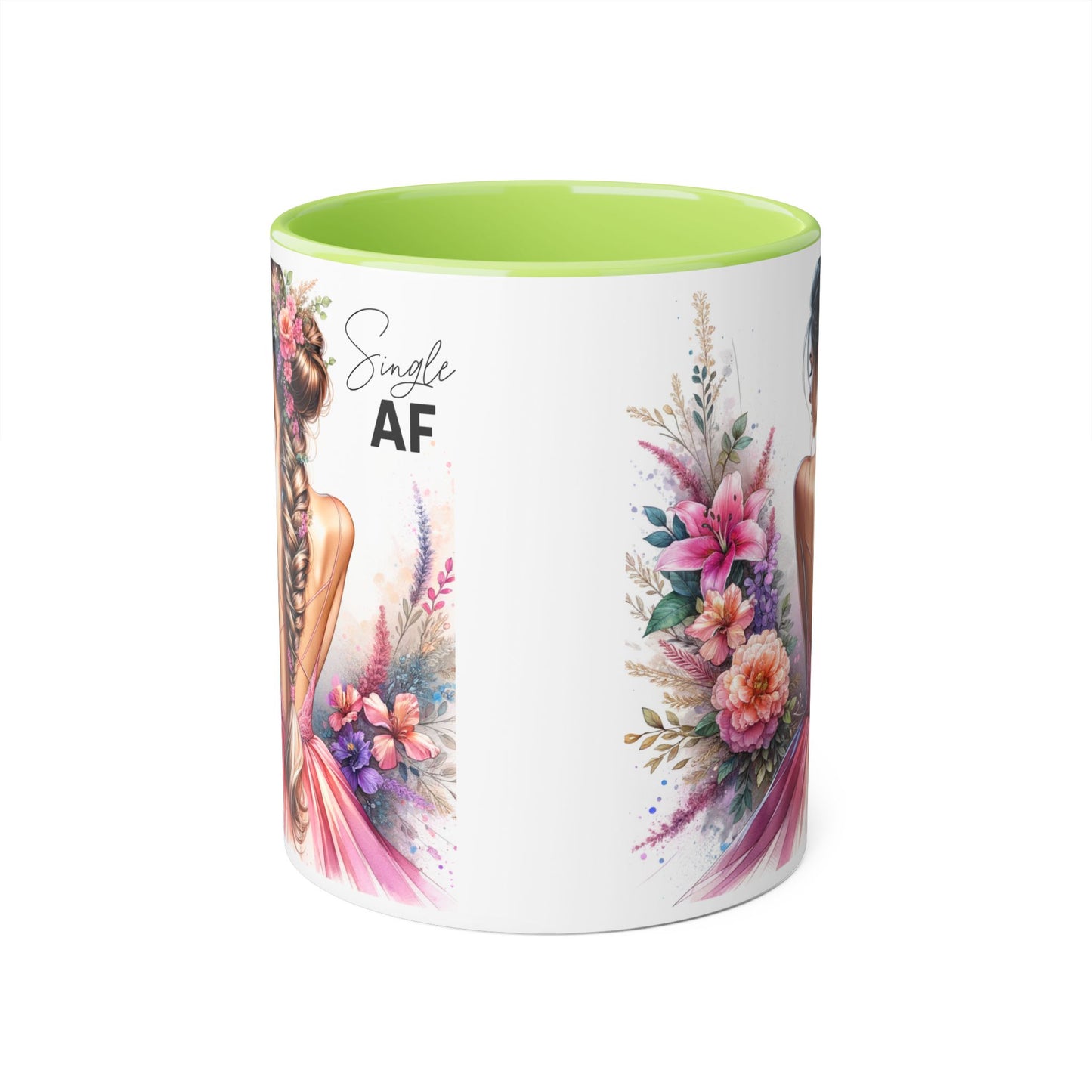Single AF Floral Accent Mug - Perfect Gift for Single Friends, Celebration, Coffee Lovers, Birthday, Chic Decor
