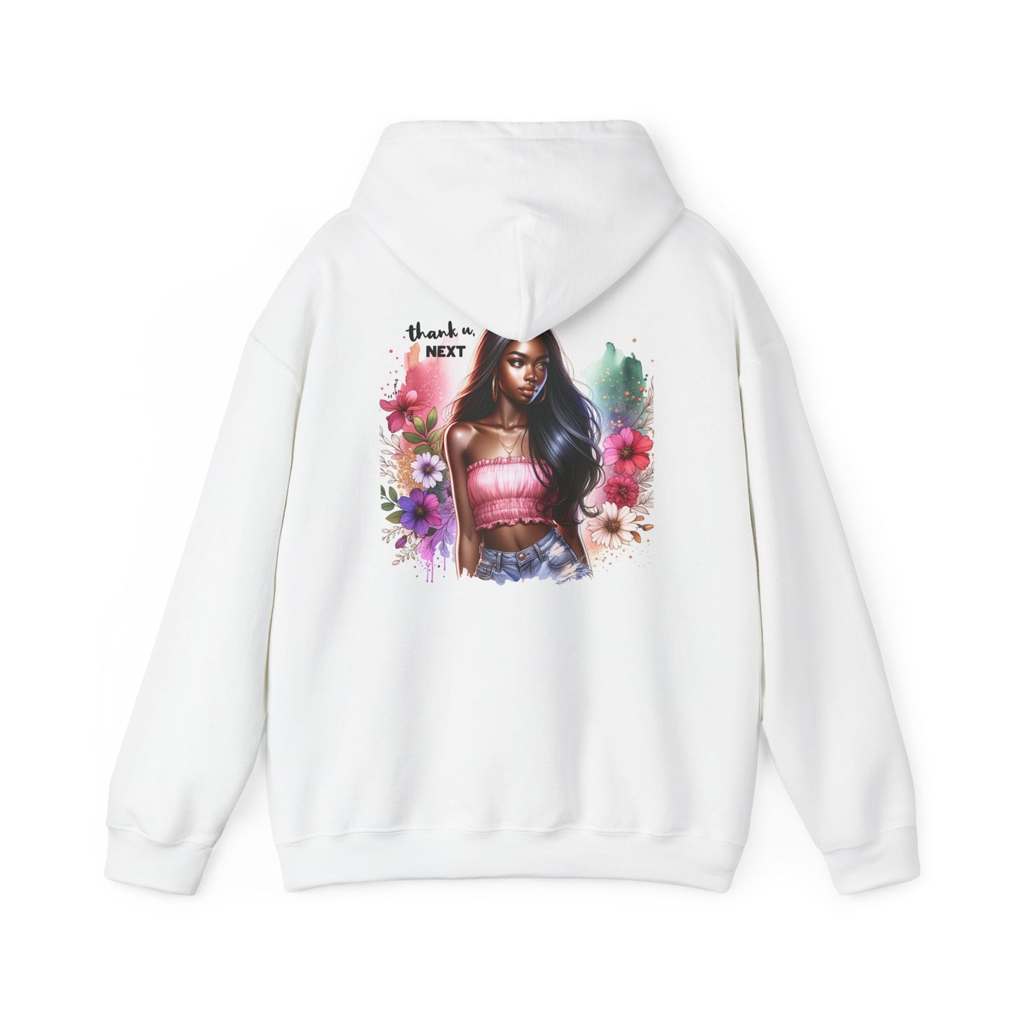 Thank U, Next Floral Art Unisex Hooded Sweatshirt, Artistic Hoodies, Casual Wear, Gift for Her, Spring Fashion