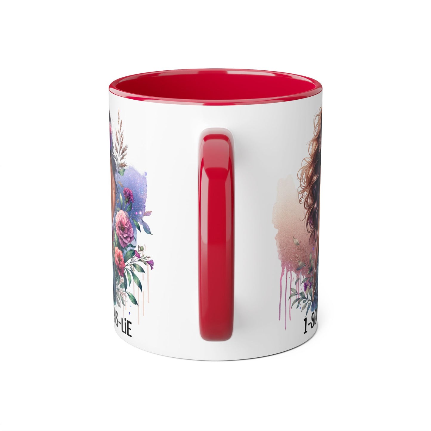 1-800-BOYS-LIE Floral Glam Accent Mug - 11oz Cool Coffee Cup for Stylish Sips, Perfect for Gifts, Parties, or Everyday Use
