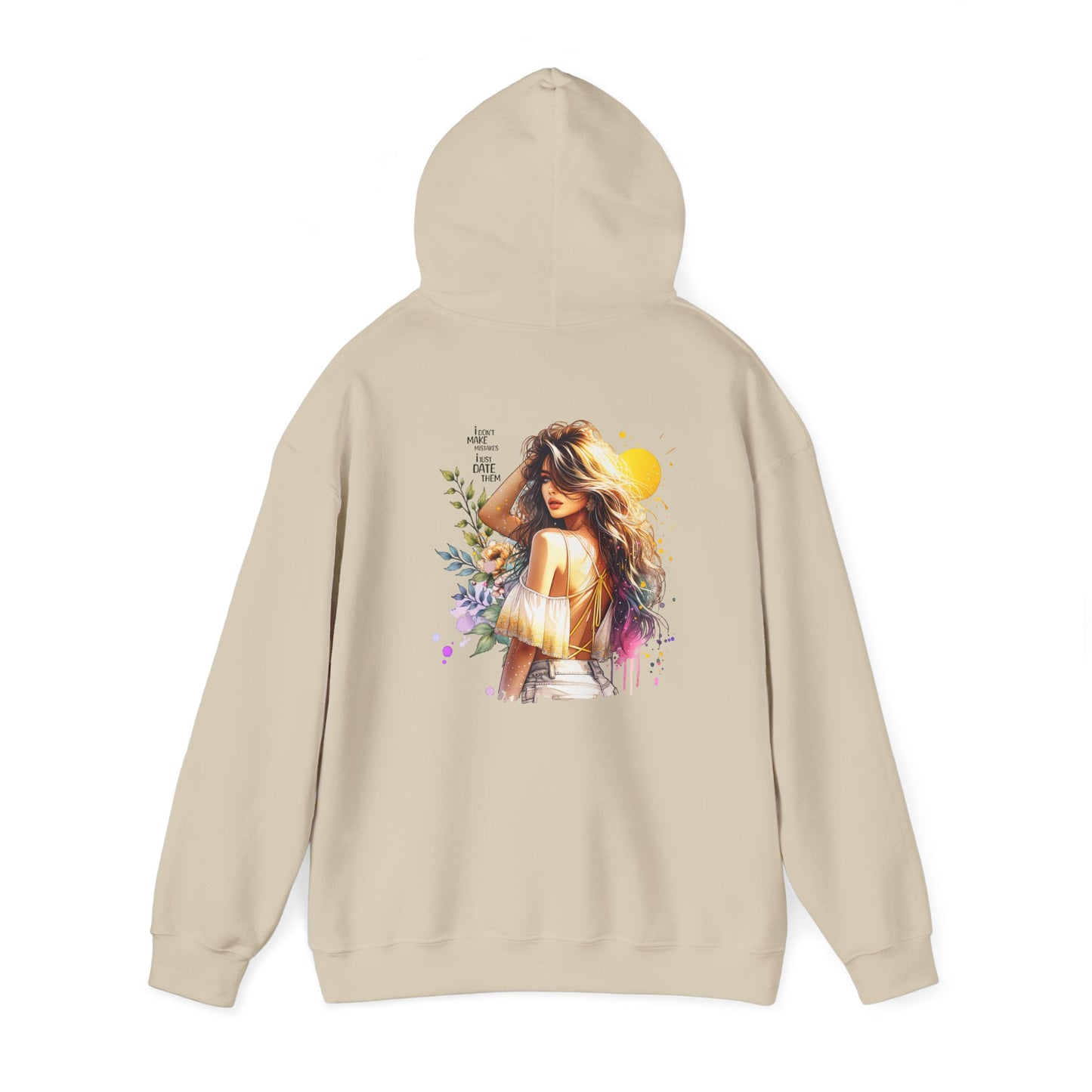 I Don`t Make Mistakes, I Just Date Them Boho Chic Artist Hoodie, Cozy Sweatshirt, Gift for Art Lovers, Casual Wear, Summer Vibes, Creative Style, Festivals