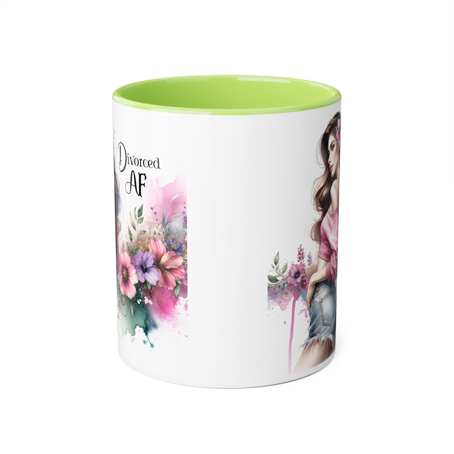 Divorced AF Accent Mug, Empowering Gift for Newly Divorced, Coffee Lover Mug, Inspirational Drinkware, Funny Divorce Humor