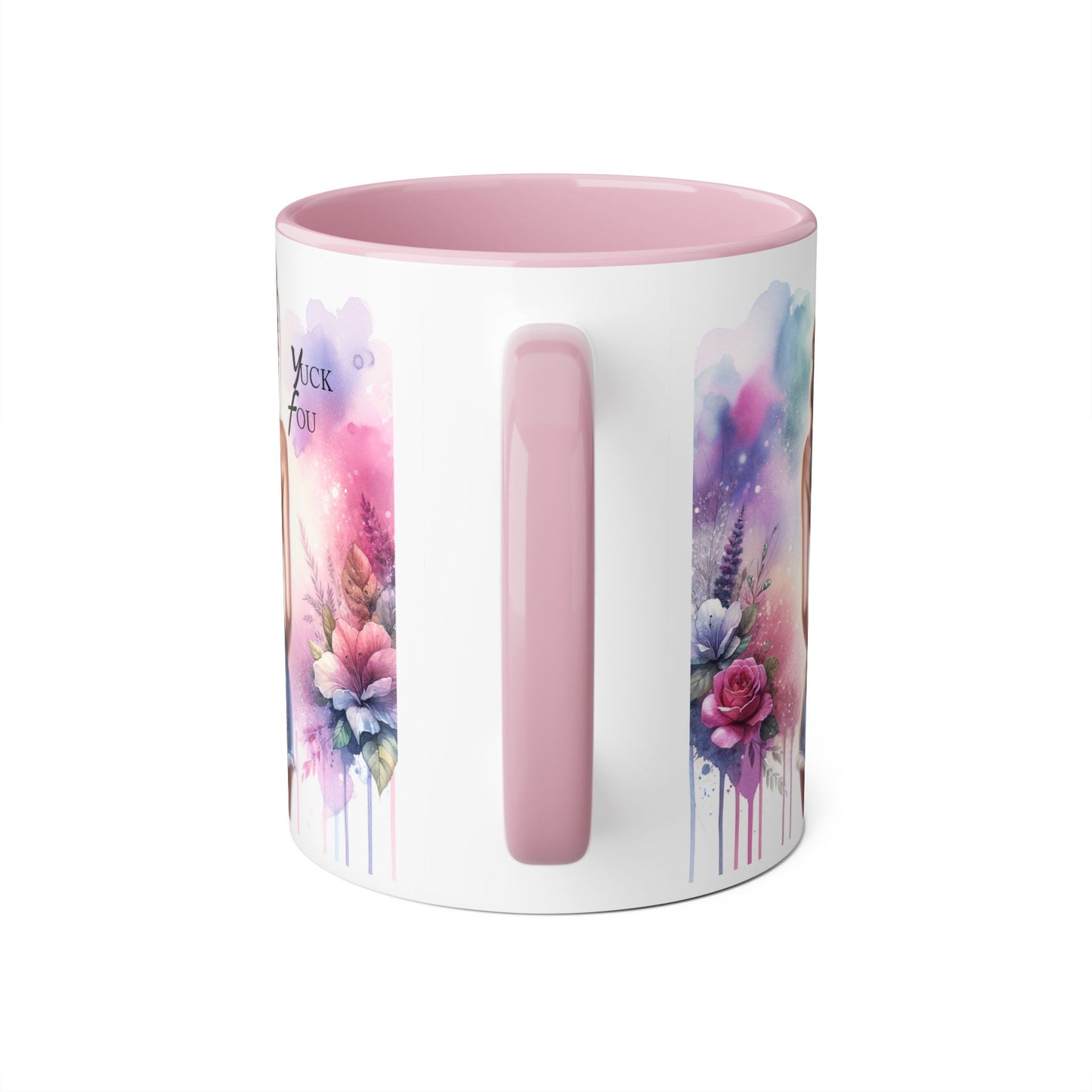 Colorful Floral Accent Mug | Yuck Fou Coffee Cup | Unique Gift for Her, Inspirational Drinkware, Fun Tea Mug, Motivational Gift