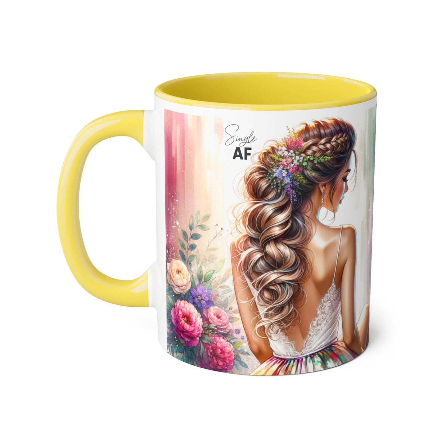 Elegant Floral Accent Mug - Perfect for Coffee Lovers, Gift for Her, Tea Time, Home Decor, Birthdays or Celebrations