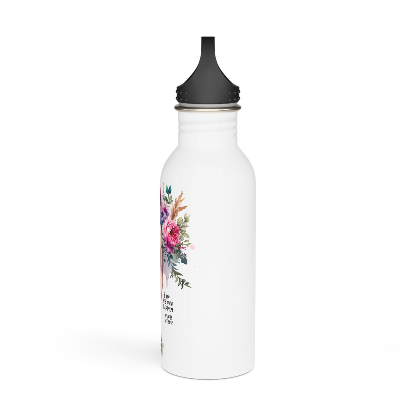 I Am My Own Happily Ever After Stylish Floral Stainless Steel Water Bottle, Trendy Hydration Bottle, Eco-Friendly Gift, Fitness Accessories, Summer Travel Gear