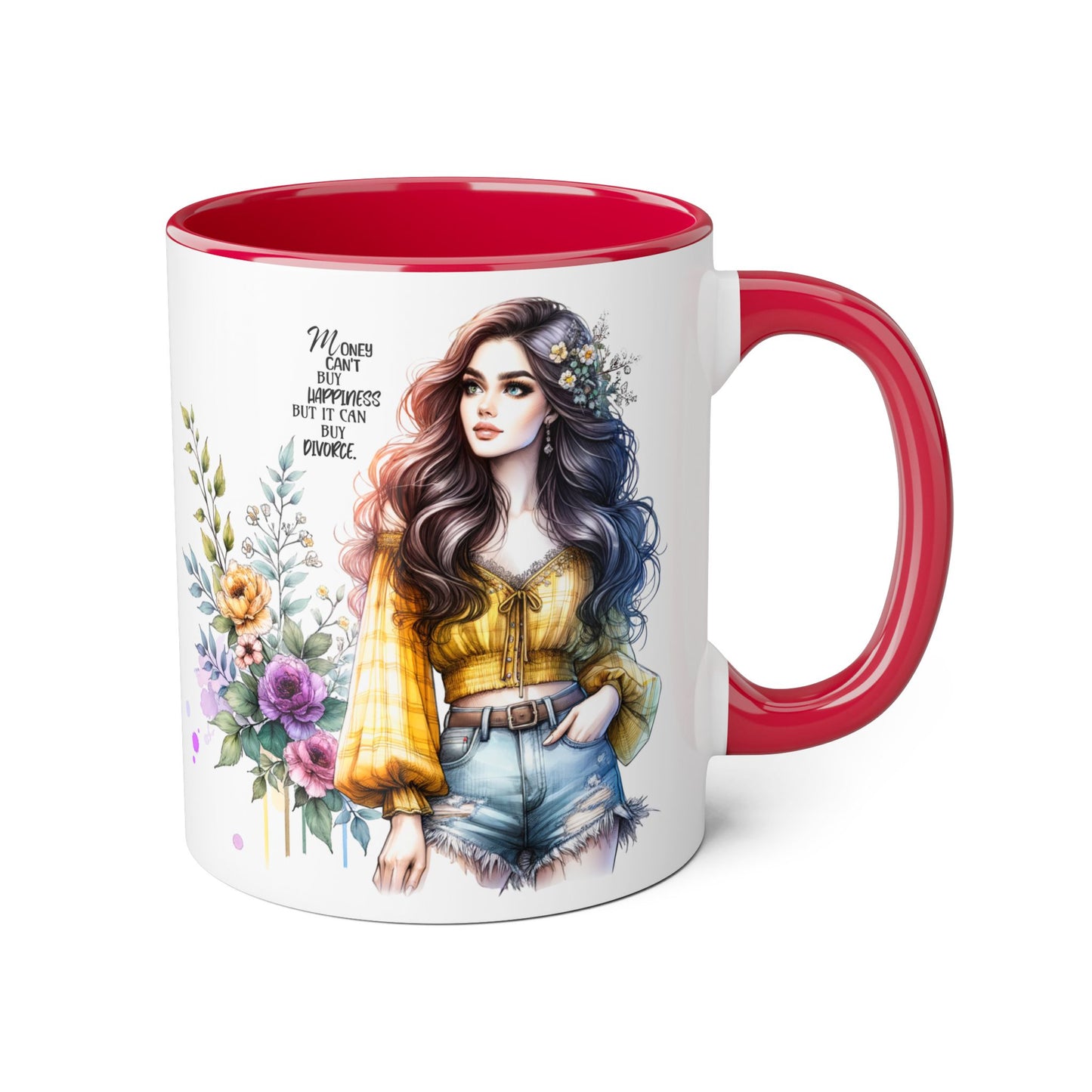 Mug Money Can't Buy Happiness But It Can Buy Divorce Humoristic 11oz Accent Mug