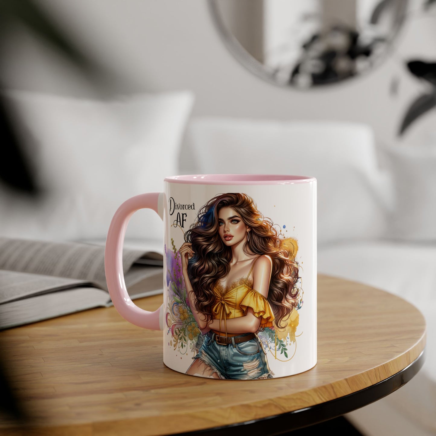 Divorced AF Accent Mug – Perfect for Coffee Lovers, Gift for Divorce Celebration, Sassy Mug, Unique Coffee Cup, Empowering Drinkware
