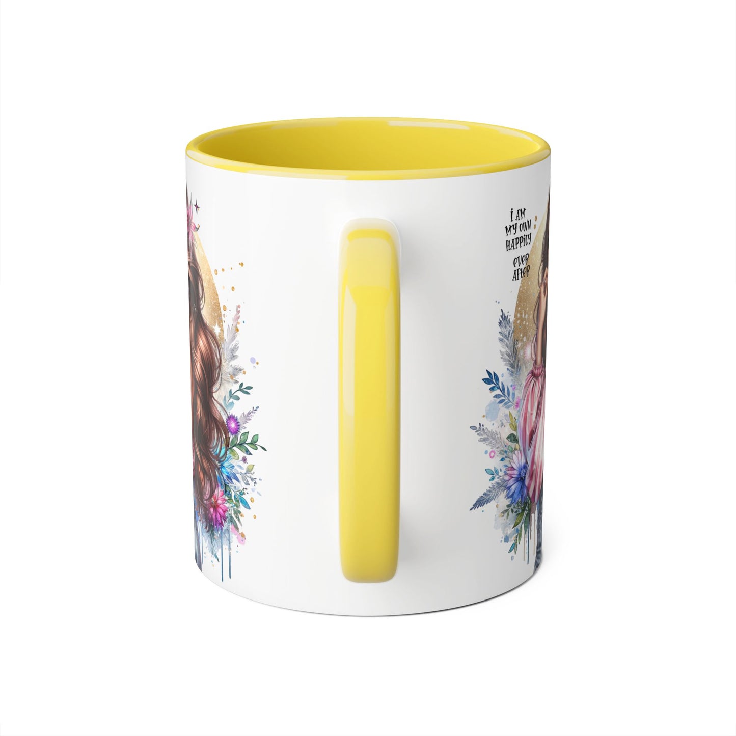 I Am My Own Happily Ever After Boho Chic Accent Mug with Inspirational Quote, Gifts for Her, Self-Love Decor, Coffee Mug for Everyday Use, Unique Art Mug