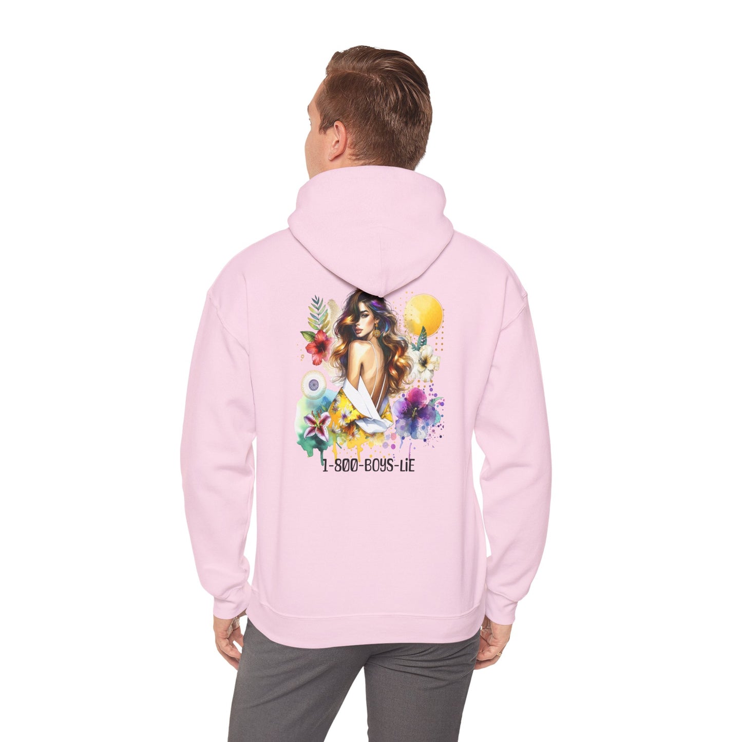 1-800-Boys-Lie Tropical Vibe Hoodie - Unisex Heavy Blend Sweatshirt for Beach Lovers, Summer Style, Gift for Her, Casual Wear, Boho Chic Fashion