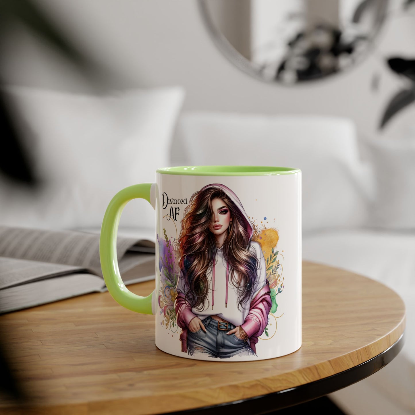 Divorced AF Accent Mug, 11oz - Empowering Coffee Cup for Strong Women, Gift for Divorcee, Self-Care Mug, Celebrate New Beginnings