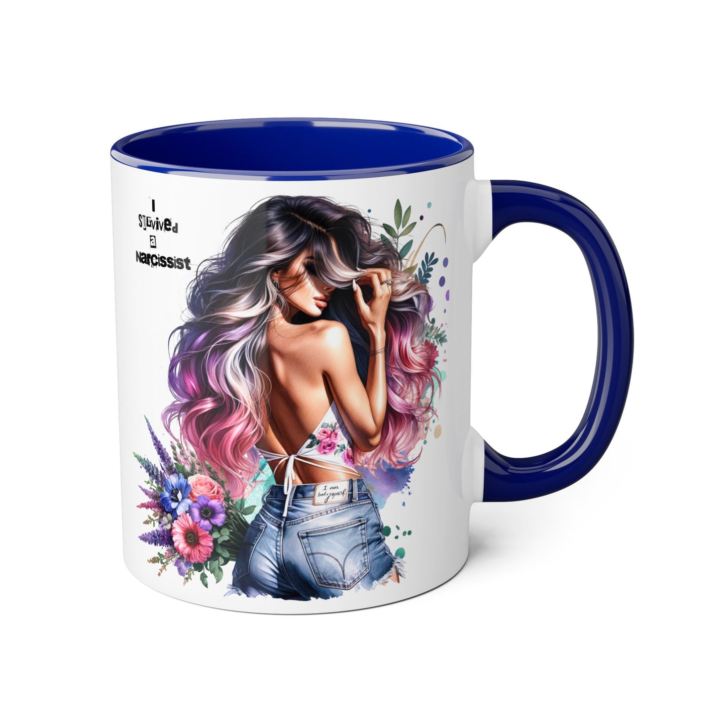 Chic Floral Accent Mug, Inspirational Gift, Ideal for Coffee Lovers, Home Decor, Unique Birthday Gift, Stylish Ceramic Cup