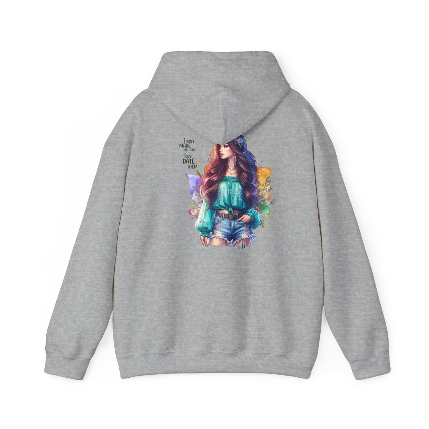 I Don`t Make Mistakes, I Just Date Them Vibrant Artistic Hoodie - Unisex Heavy Blend™ Hooded Sweatshirt, Casual Wear, Gifts for Art Lovers, Cozy Lounging, Unique Fashion