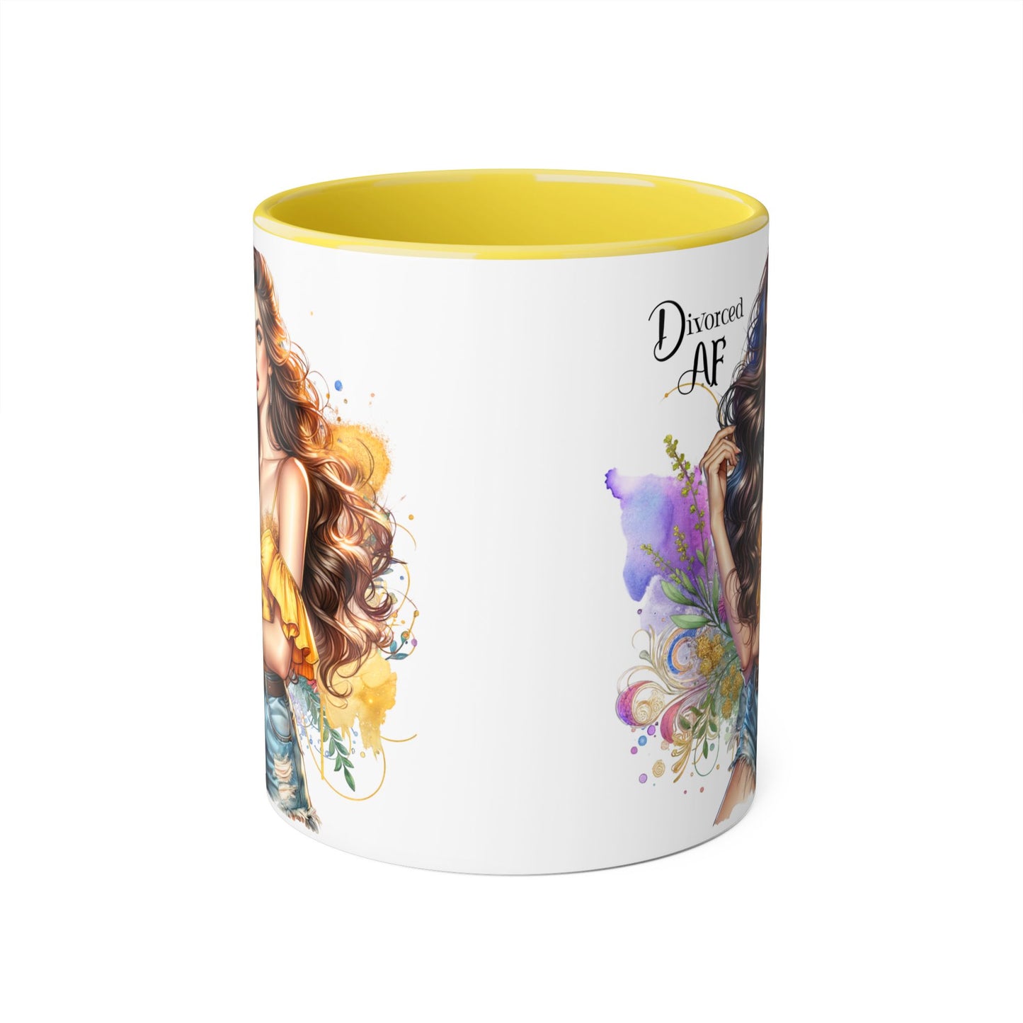 Divorced AF Accent Mug – Perfect for Coffee Lovers, Gift for Divorce Celebration, Sassy Mug, Unique Coffee Cup, Empowering Drinkware
