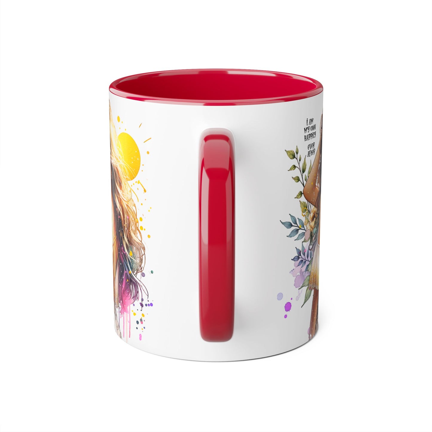 Inspirational Floral Accent Mug - "I Am My Own Happily Ever After " - 11oz