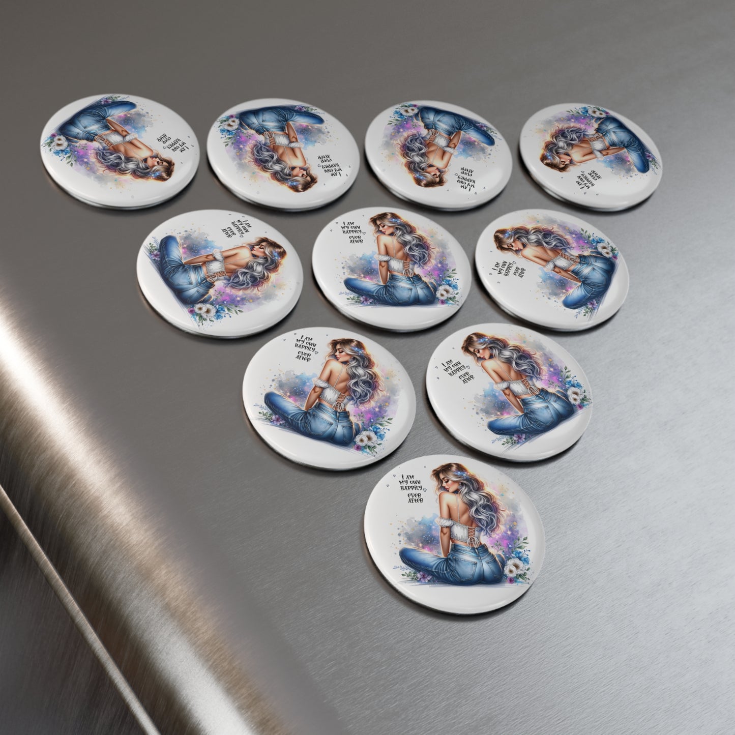 Inspirational Button Magnet - I Am My Own Happily Ever After - Perfect for Gifts & Decor