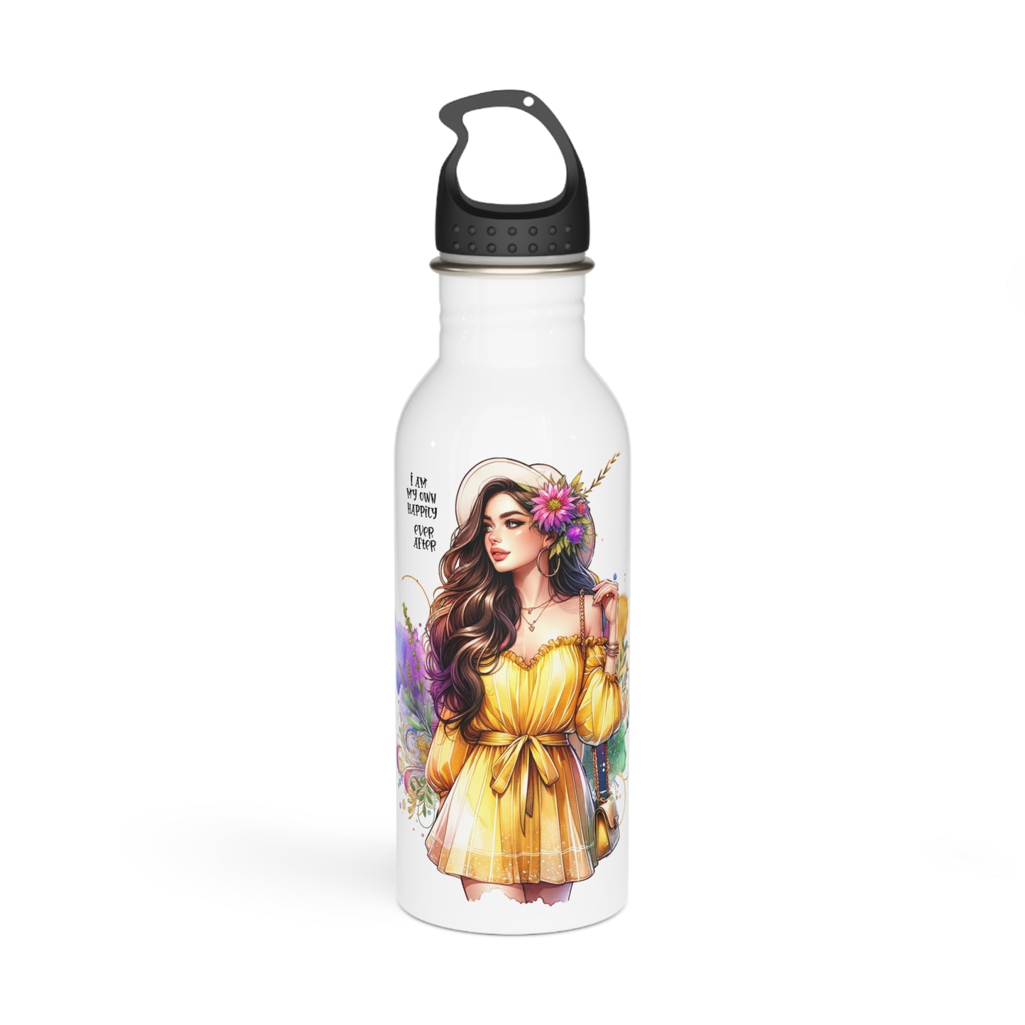 Bohemian Aesthetic Stainless Steel Water Bottle - "I Am My Own Happily Ever After " Design