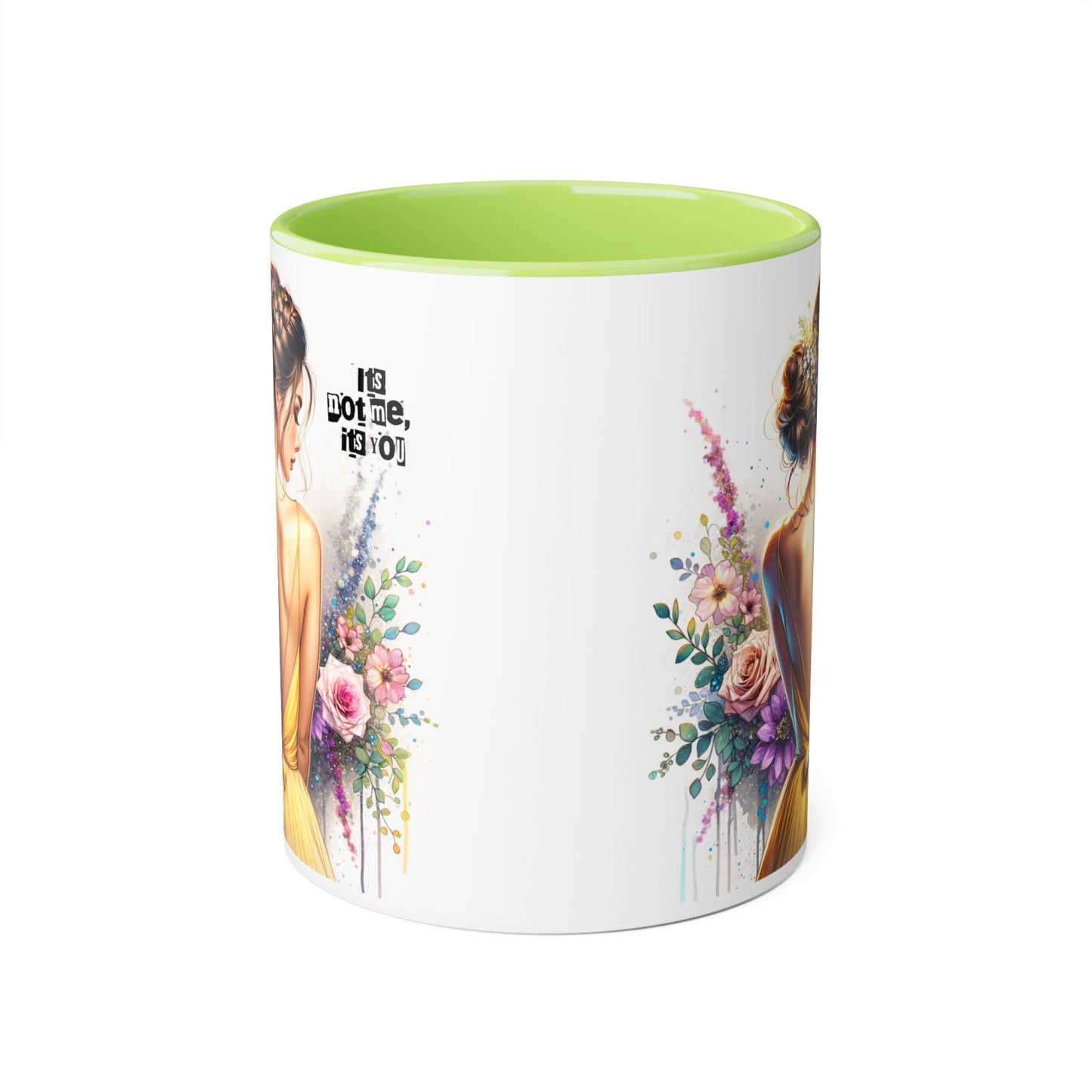It's Not Me, It's You Humoristic Floral Portrait Accent Mug - Perfect Gift for Her, Coffee Lovers, Birthdays, Home Decor, or Celebrations