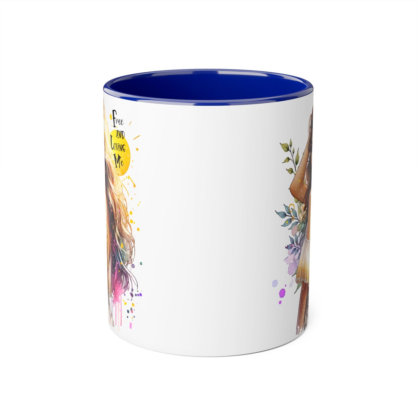 Free and Loving Me Boho Chic Accent Mug, Inspirational Coffee Cup, Free and Living Me, Gift for Her, Art Print Mug, Home Decor