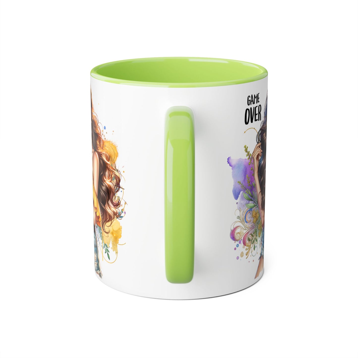 Game Over Accent Mug, 11oz Coffee Cup for Gaming Lovers, Unique Gift for Her, Fun Drinkware for Celebrations, Stylish Tea Mug