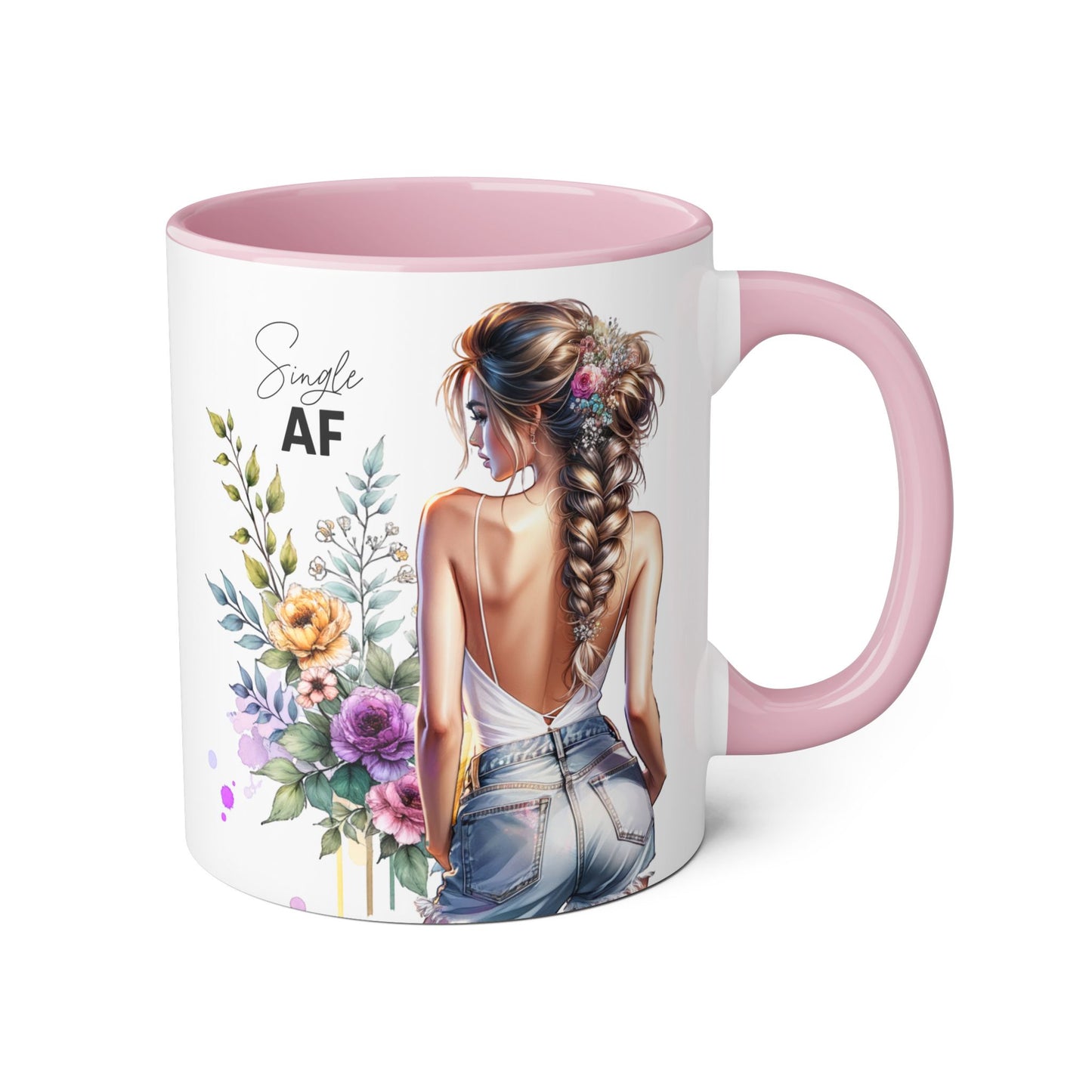 Single AF Chic Floral Accent Mug for Single Ladies | Perfect Gift for Birthdays, Weddings, or Just Because