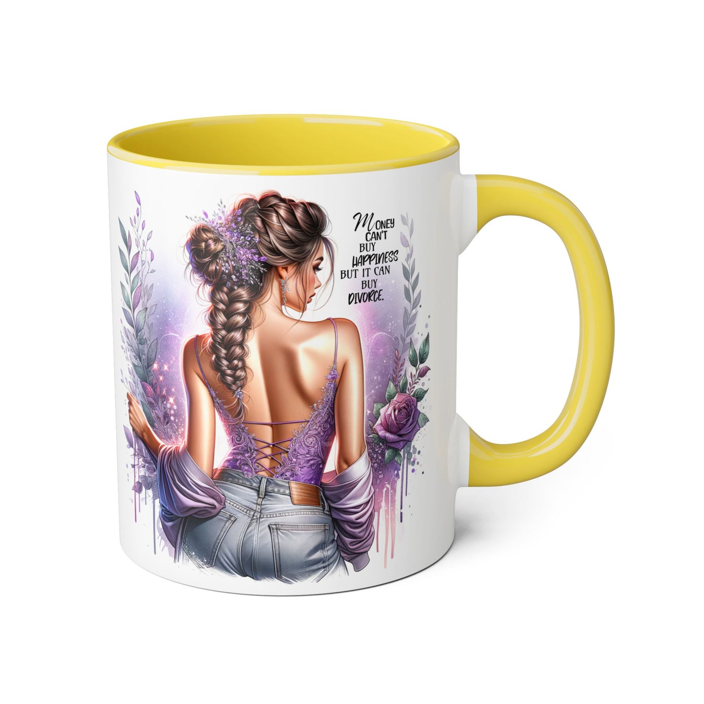 Money Can't Buy Happiness But It Can Buy Divorce Humoristic Artistic Affirmation Mug, Limitless Potential Coffee Cup, Inspirational Gift for Her, Motivational Drinkware, Empowerment Mug