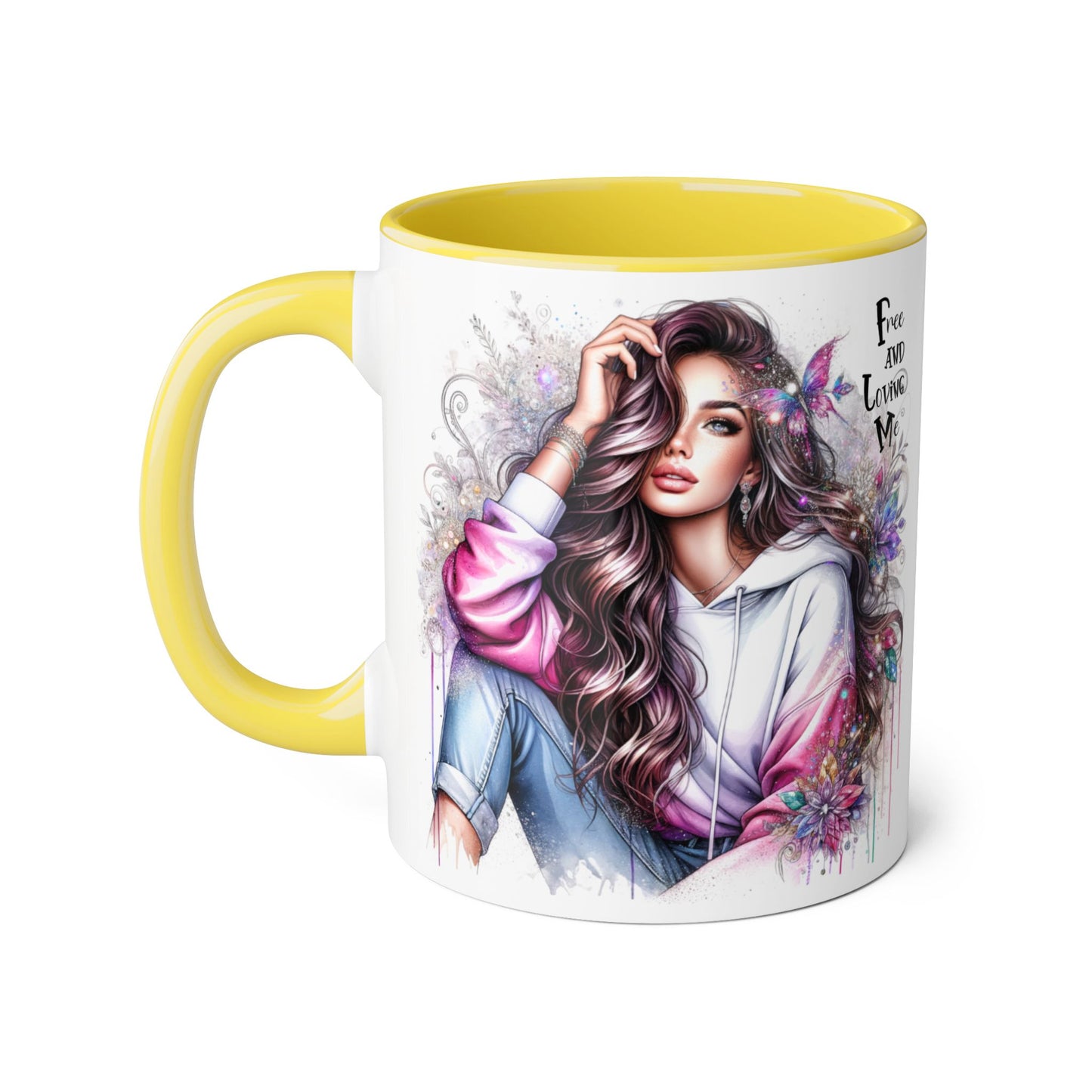 Bohemian Accent Mug - Free and Loving Me, Coffee Lover Gift, Artistic Drinkware, Unique Home Decor, Inspirational Mug