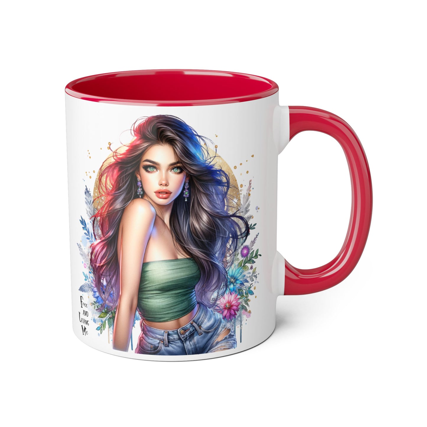 Bohemian Accent Mugs, Artistic Coffee Cup, Colorful Floral Mug, Gift for Her, Unique Art Collection, Cozy Vibe