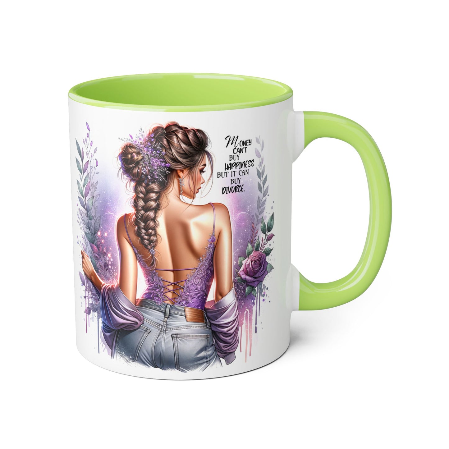 Money Can't Buy Happiness But It Can Buy Divorce Humoristic Artistic Affirmation Mug, Limitless Potential Coffee Cup, Inspirational Gift for Her, Motivational Drinkware, Empowerment Mug