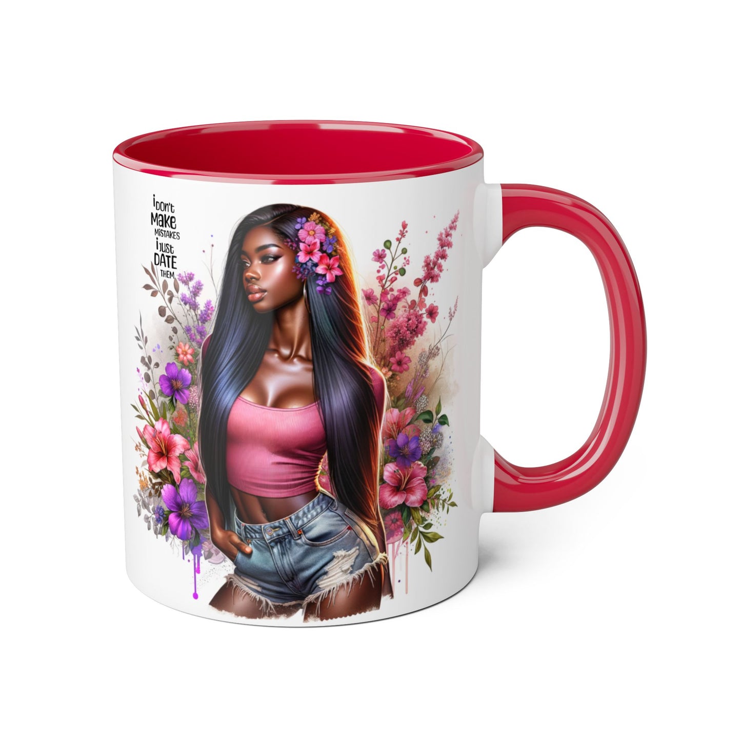 'I Don't Make Mistakes, I Date Them' Accent Mugs, 11oz