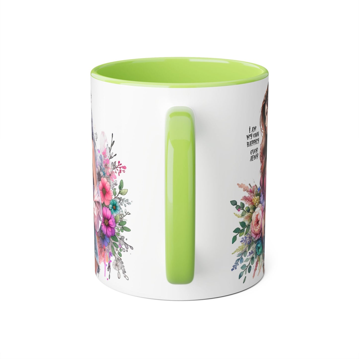 I Am My Own Happily Ever After Empowered Floral Accent Mug - 11oz with Inspirational Quote