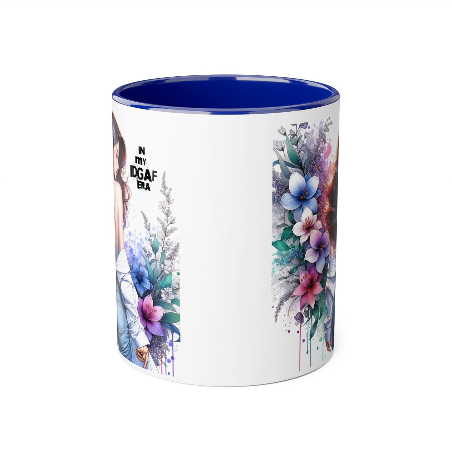 Floral Graphic Accent Mug, Gift for Her, Coffee Tea Mug, Unique Housewarming Present, My IDGAF Era