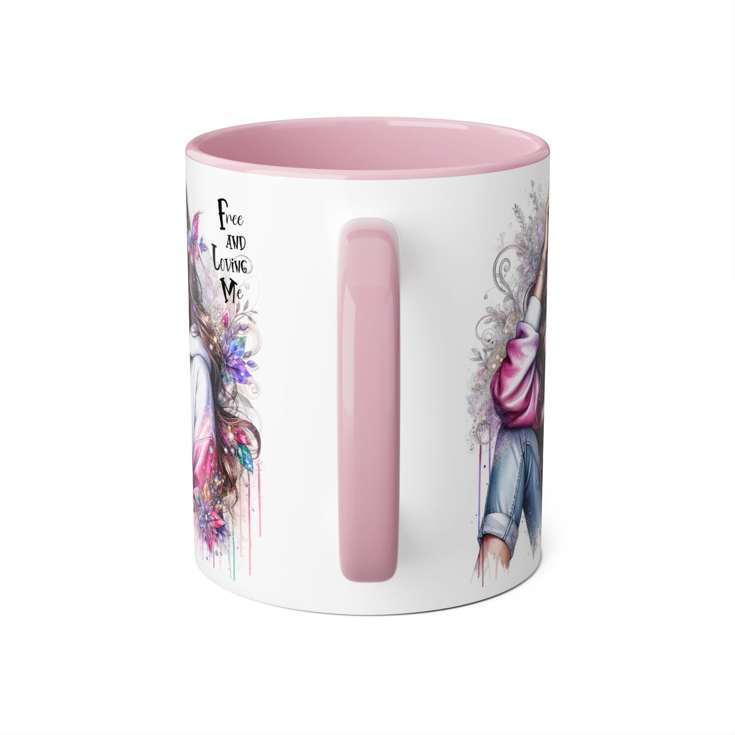 Bohemian Accent Mug - Free and Loving Me, Coffee Lover Gift, Artistic Drinkware, Unique Home Decor, Inspirational Mug