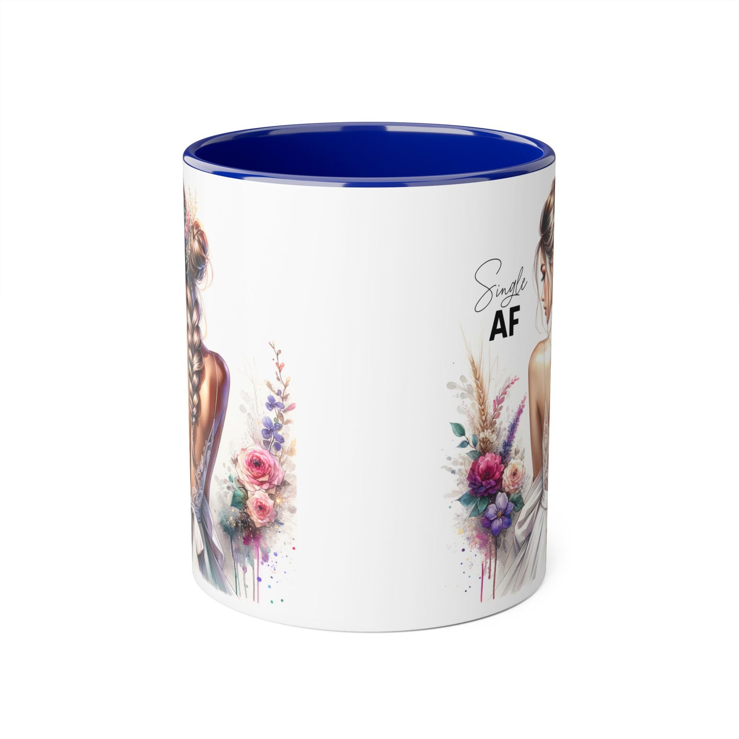 Elegant Floral Accent Mug, Simple AF Coffee Cup, Unique Gifts for Her, Cozy Home Decor, Bridal Shower, Birthday, Everyday Use