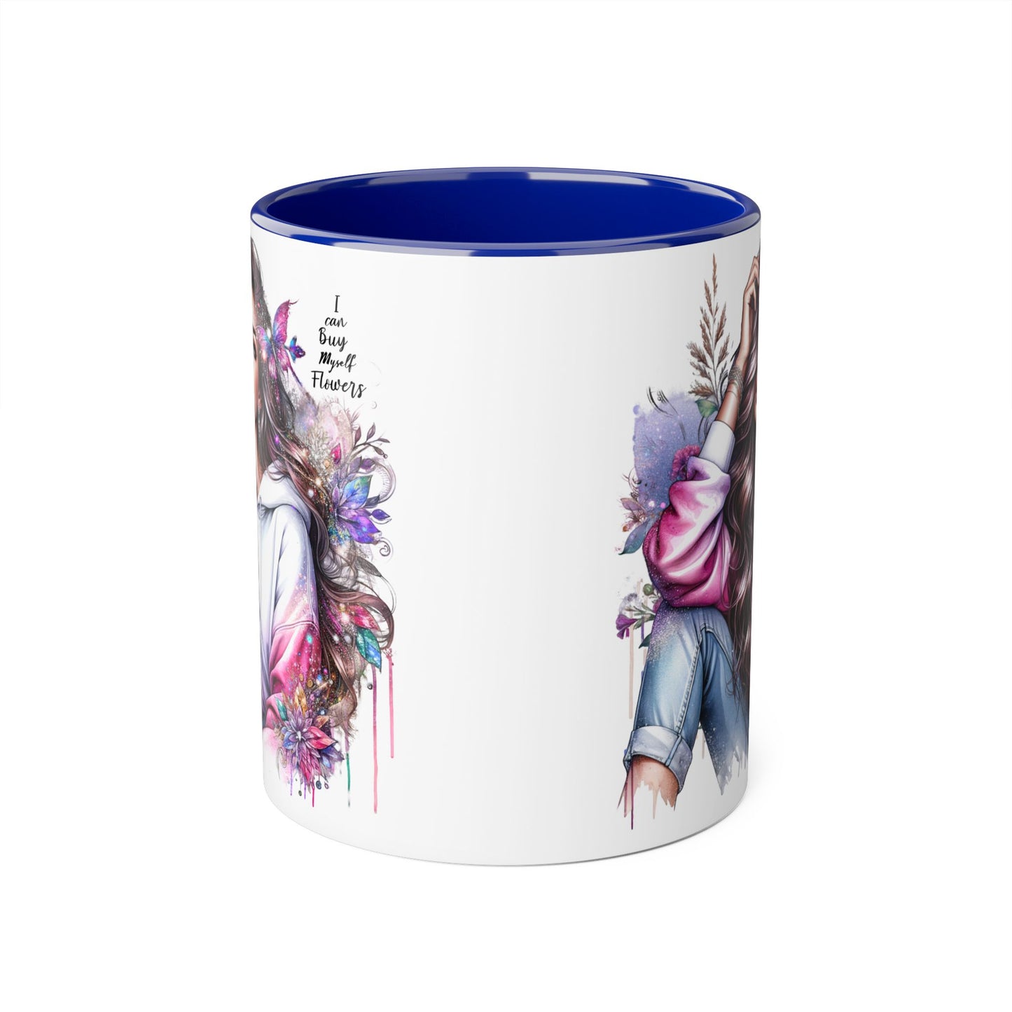 I Can Buy Myself Flowers Artistic Floral Accent Mug | I Keep My Hopes + Dreams, Coffee Cup for Gifts, Home Decor, Birthdays, Self-Care, Tea Lovers