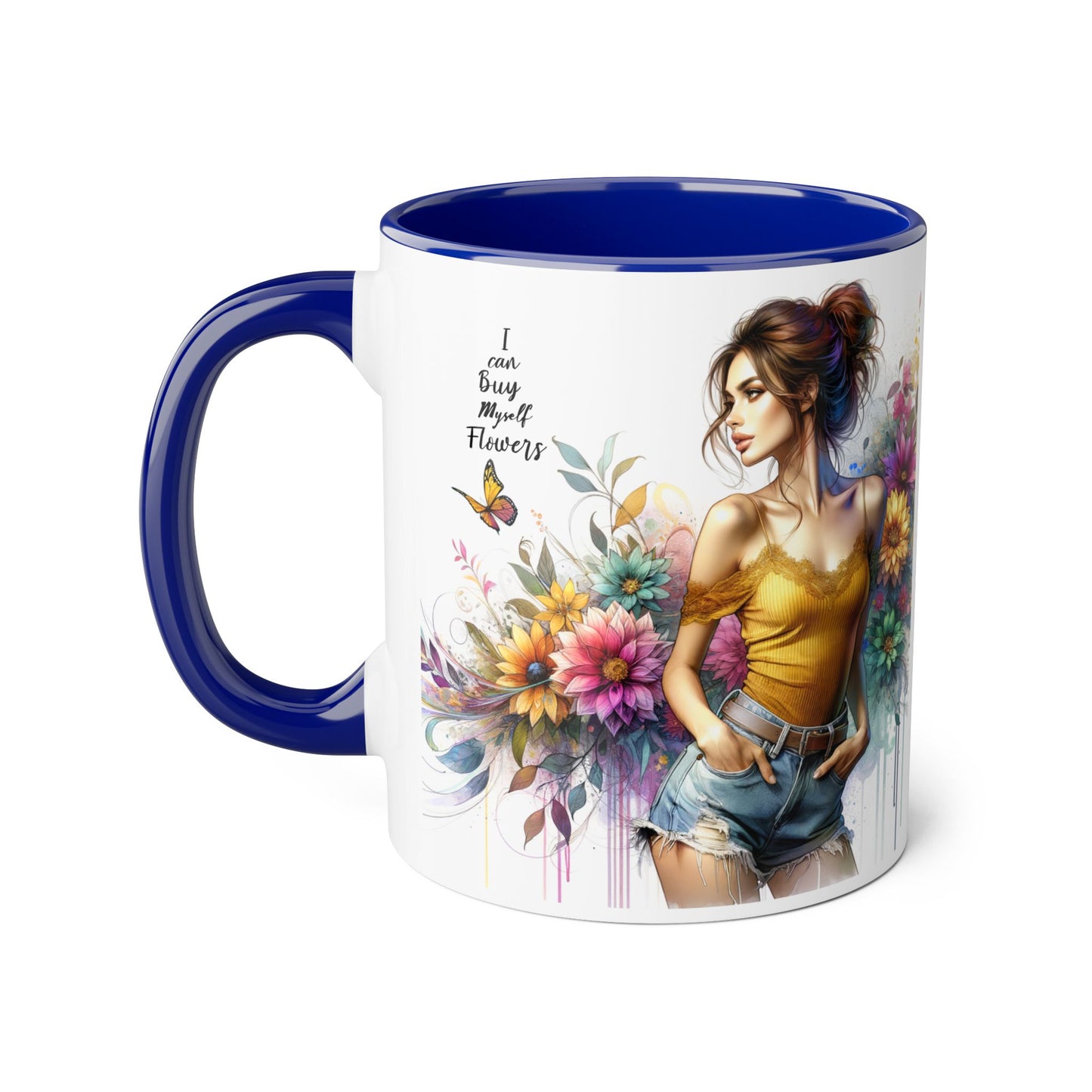 I Can Buy Myself Flowers Floral Vibes Coffee Mug, Art Mug for Flower Lovers, Gift for Gardeners, Birthday Mug, Home Decor