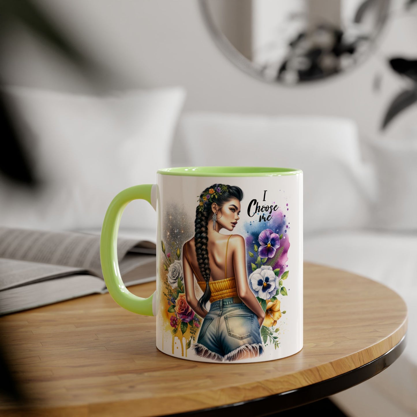I Choose Me Empowering Accent Mugs, Coffee Cup for Self-Love, Inspirational Drinkware, Gifts for Her, Motivational Home Decor