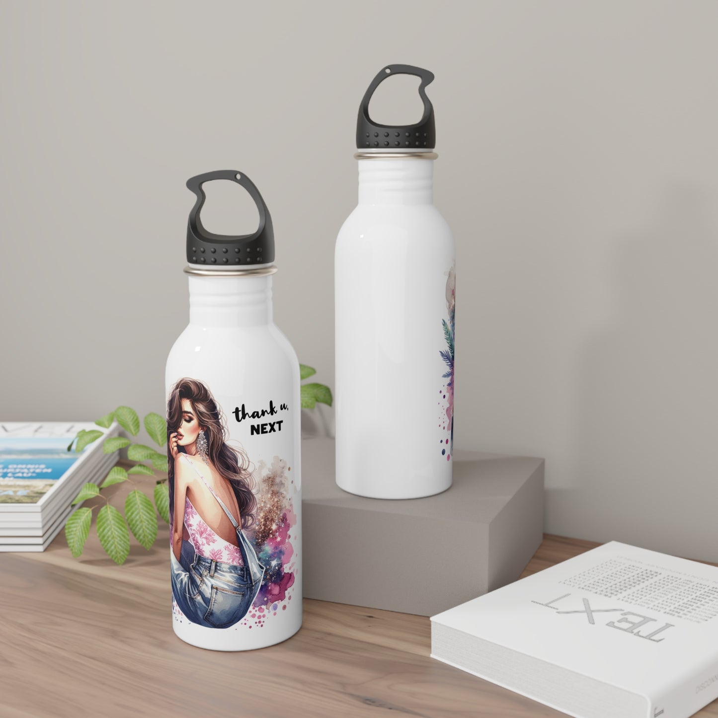Thank U, Next Glamorous Water Bottle, Stylish Drinkware for Her, Trendy Gift, Eco-Friendly Travel Accessories, Personalized Hydration