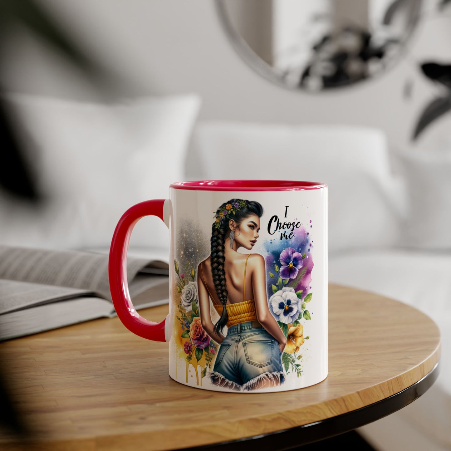 I Choose Me Empowering Accent Mugs, Coffee Cup for Self-Love, Inspirational Drinkware, Gifts for Her, Motivational Home Decor