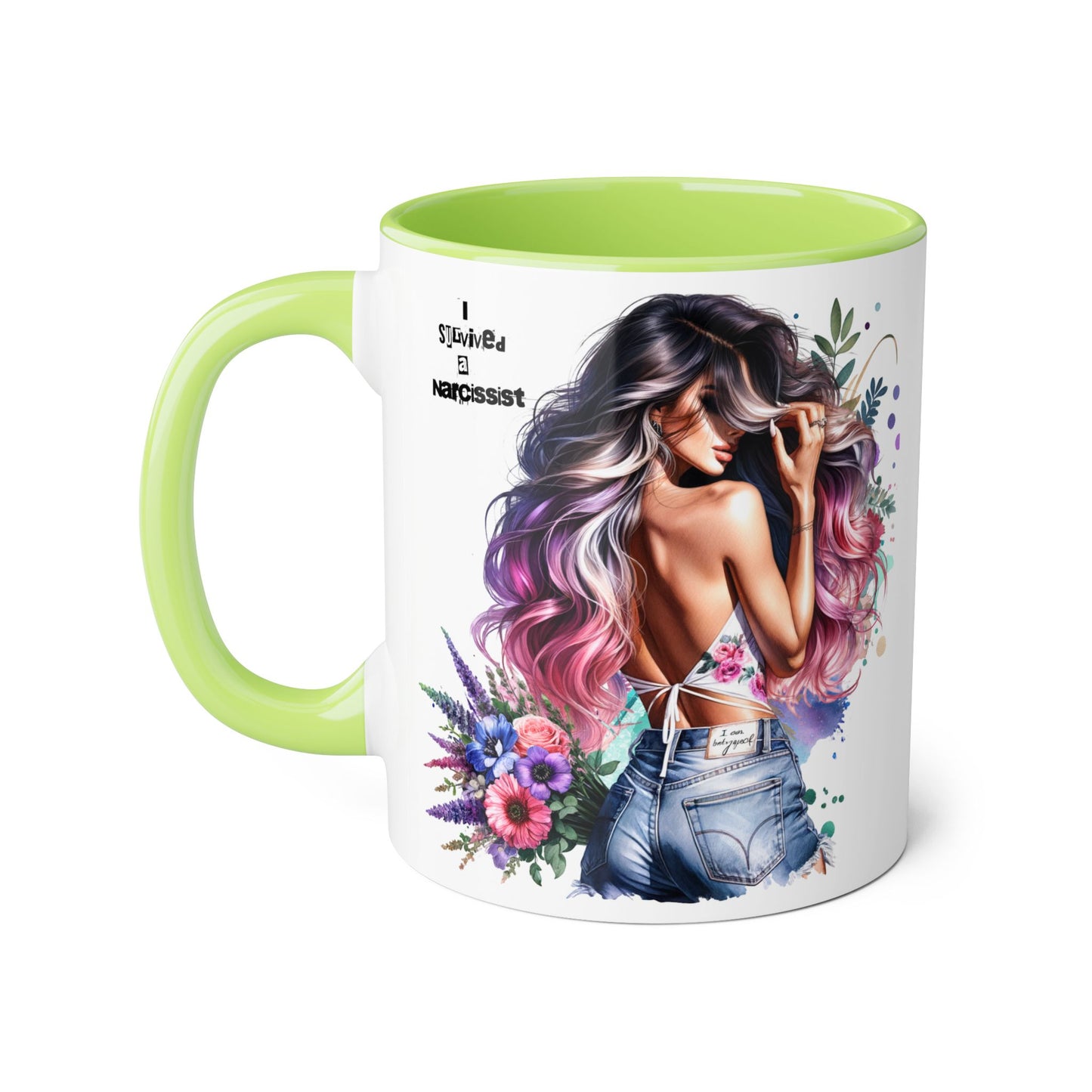 Chic Floral Accent Mug, Inspirational Gift, Ideal for Coffee Lovers, Home Decor, Unique Birthday Gift, Stylish Ceramic Cup