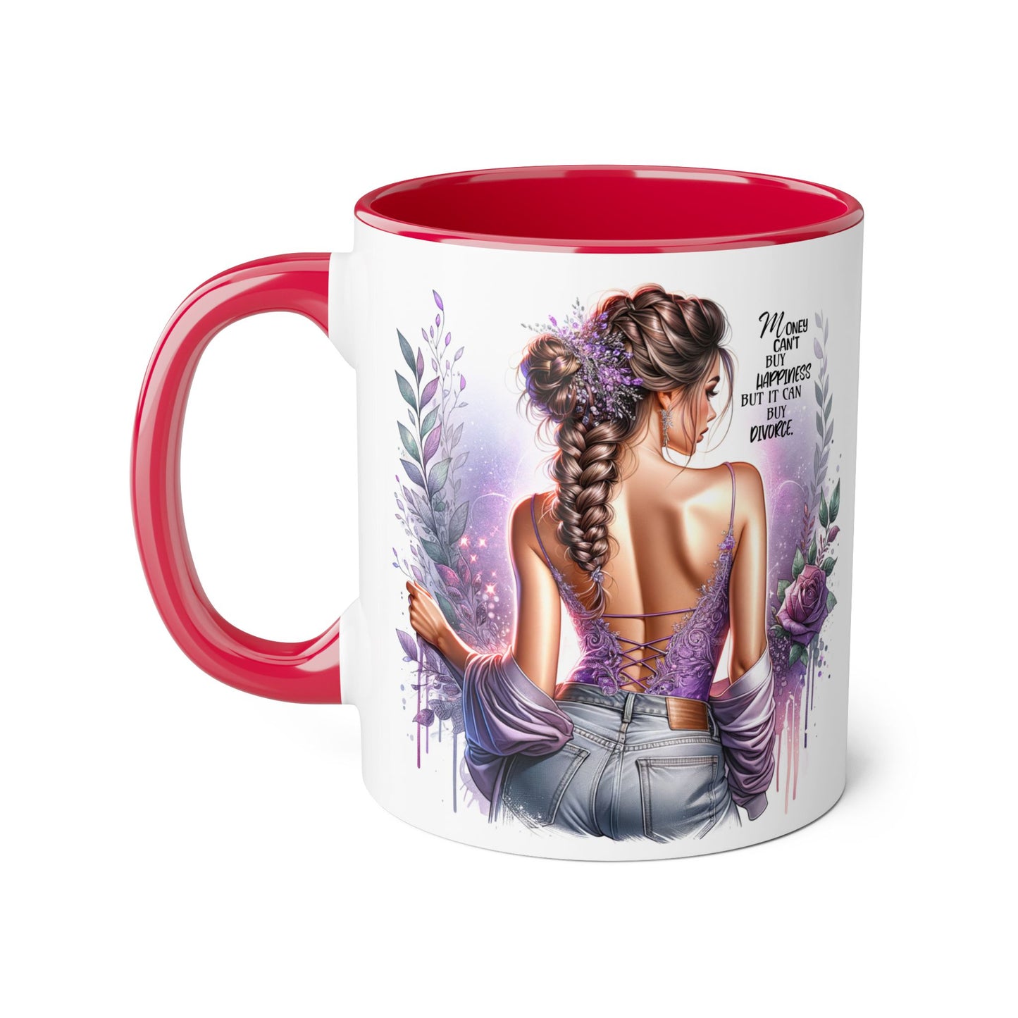 Money Can't Buy Happiness But It Can Buy Divorce Humoristic Artistic Affirmation Mug, Limitless Potential Coffee Cup, Inspirational Gift for Her, Motivational Drinkware, Empowerment Mug