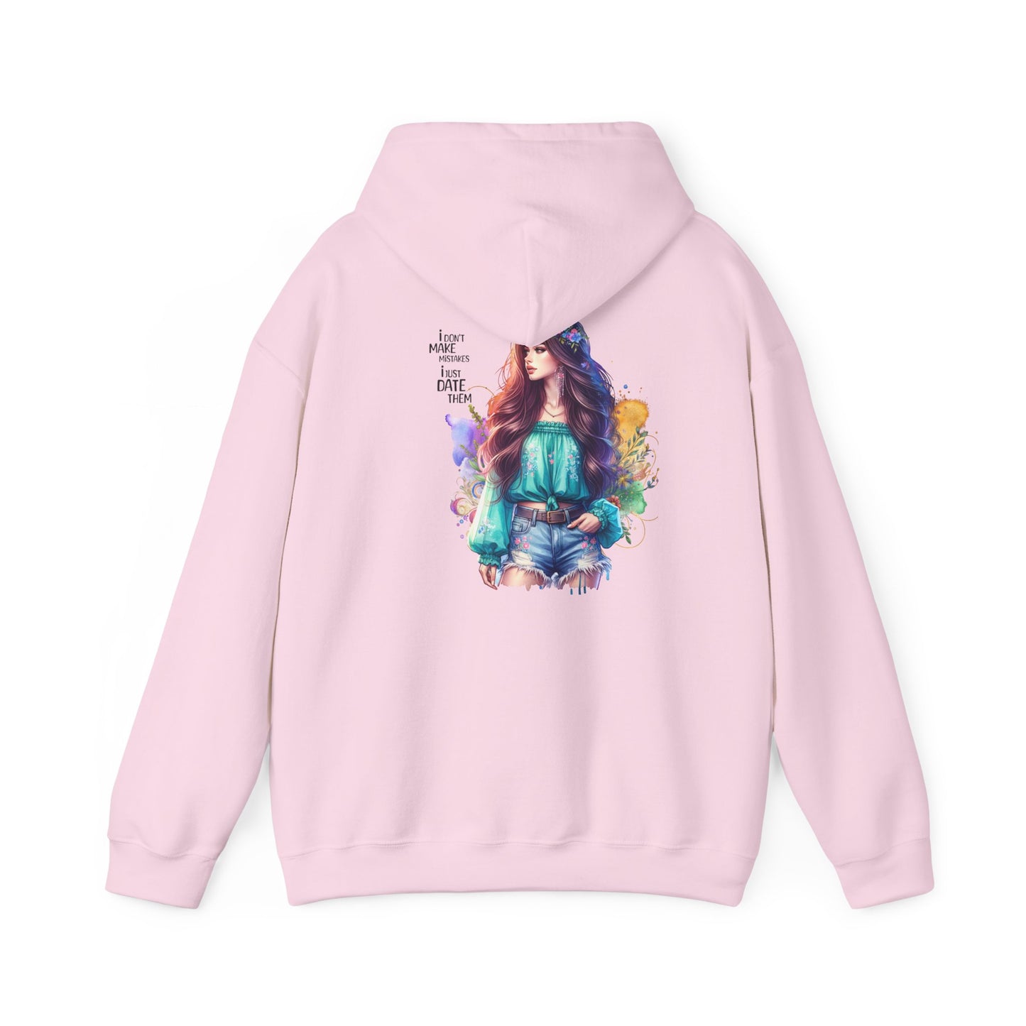 I Don`t Make Mistakes, I Just Date Them Vibrant Artistic Hoodie - Unisex Heavy Blend™ Hooded Sweatshirt, Casual Wear, Gifts for Art Lovers, Cozy Lounging, Unique Fashion