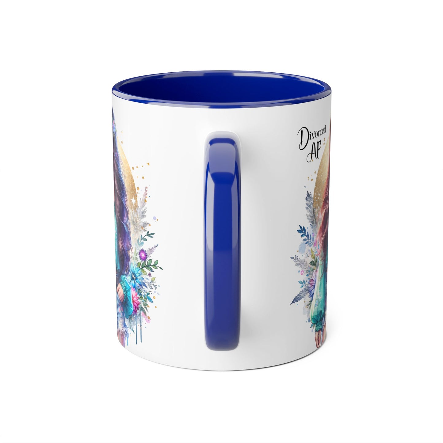 Divorced AF Accent Mug | Inspirational Coffee Cup, Gift for Divorcee, Self-Care, Empowering Drinkware
