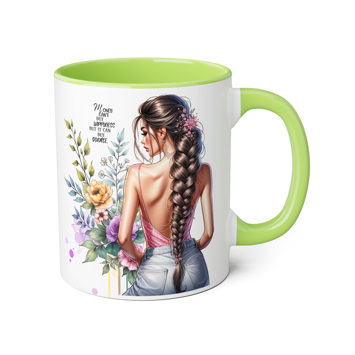 Mug Money Can't Buy Happiness But It Can Buy Divorce Humoristic 11oz Accent Mug
