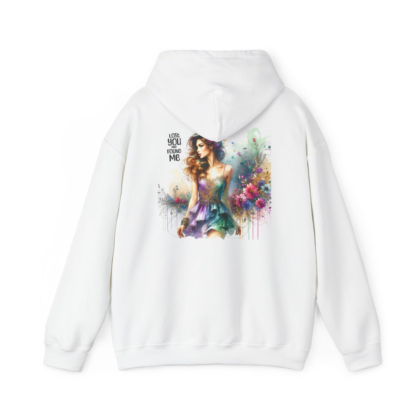 Lost You And Found Me Colorful Art-Print Hoodie, Vibrant Sweatshirt, Gift for Her, Stylish Layering, Comfortable Fashion, Perfect for Any Occasion