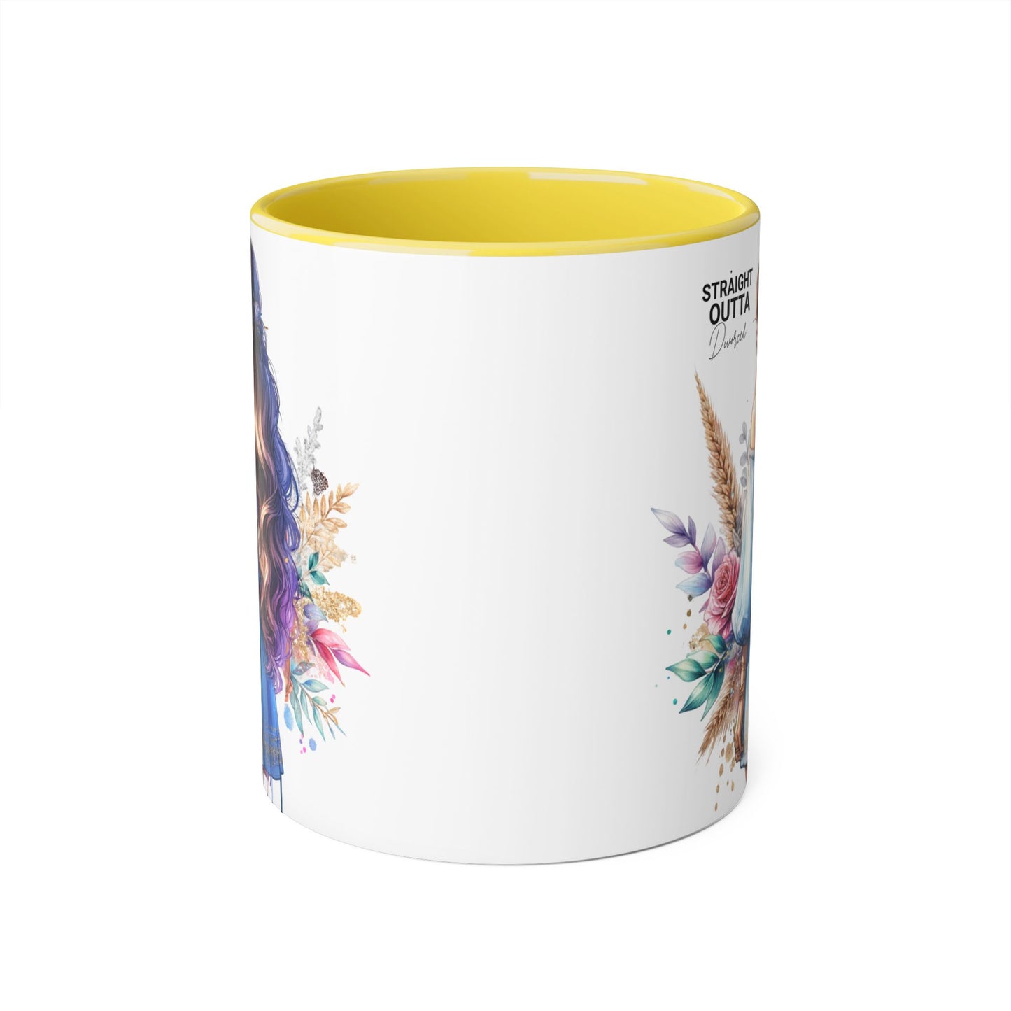 Straight Outta Divorced Humoristic Artistic Accent Mug - Inspiring Gift for Her, Coffee Tea Cup, Home & Kitchen Decor, Personalized Unique Gift
